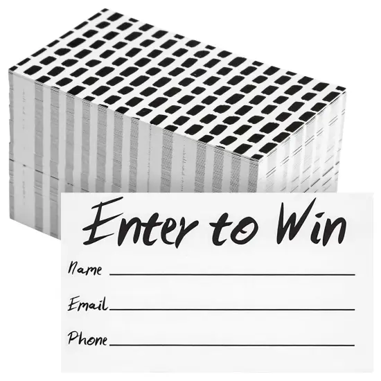 200-Pack Enter to Win Cards, 3.5x2 White Entry Form Raffle Tickets Slips for Fairs, Contests, Ballots, Carnivals, Drawings, Auction Events, Prize Games, Fundraisers {1}