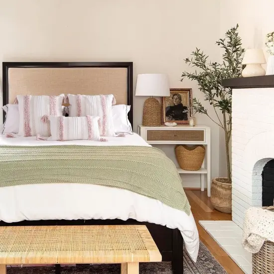 Boho Throw Pillow Covers Tufted Decorative Pillows Cover for Couch Bed Small Lumbar 12 x 20 inch Pillow Cover, Modern Accent Farmhouse Neutral Throw Pillow Case, Pink {4}