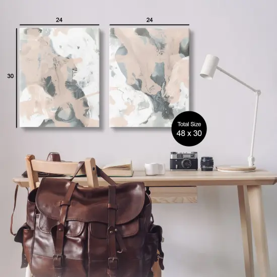 Stupell Industries Beige & Gray Splashes 2pc Canvas Wall Art Set Design by June Erica Vess  {3}