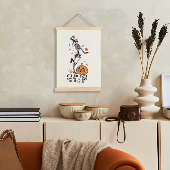 Funny Halloween Skeleton Pumpkin Wall Art {2}