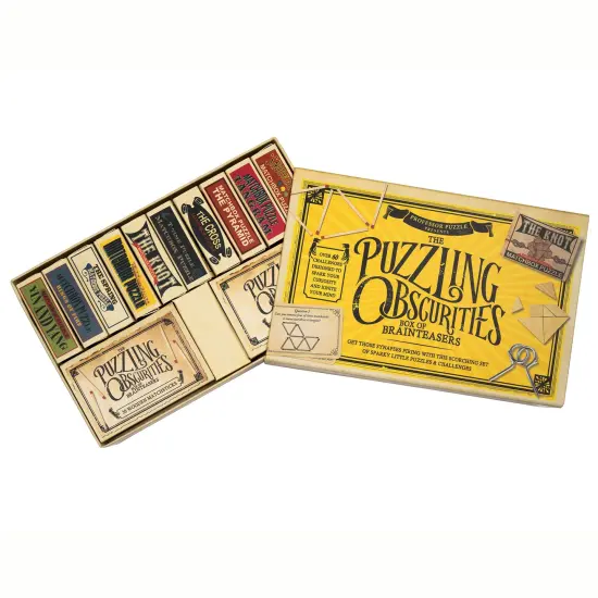 Professor Puzzle: The Puzzling Obscurities Box of Brainteasers - 10 Pocket-Sized Matchboxes w/ 60 Challenges, Wood-Metal Pcs, Problem Solving, Ages 8+ {4}