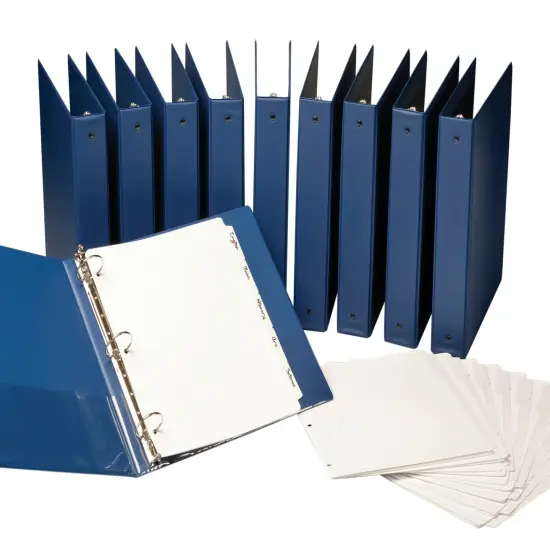 Samsill Round Ring Binder with Index Dividers, 1-1/2 Inches, Blue, Pack of 30 {3}