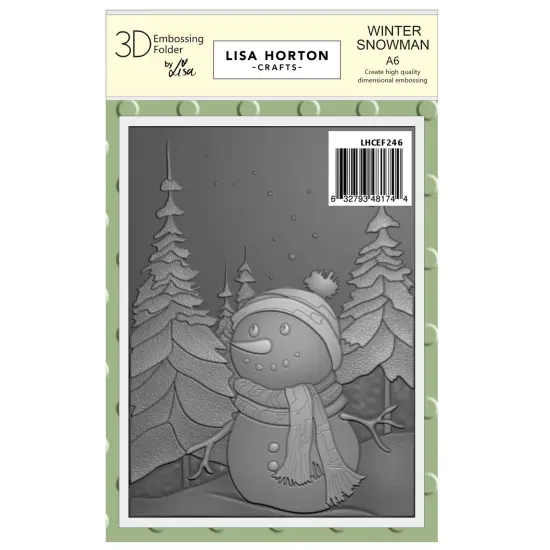 Lisa Horton Crafts A6 Embossing Folder-Winter Snowman {1}