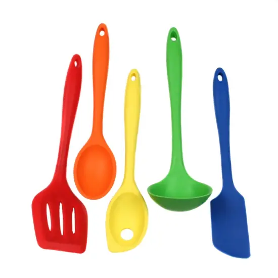 Chef Craft 5 Piece Premium Silicone Kitchen Tool and Utensil Set Assorted Colors {1}