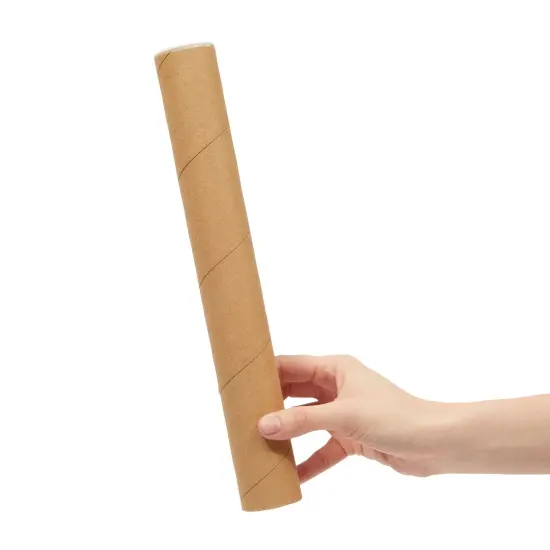 12-Pack Mailing Tubes with Caps, 1.5x12-Inch Kraft Paper Poster Tube for Shipping, Packing, Bulk Round Packaging, Cardboard Mailers, Art Prints, Maps, Blueprint (Brown) {7}