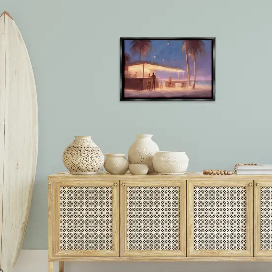 Stupell Industries Evening Beach Bar Floater Framed Canvas Wall Art Design by Noah Bay {2}