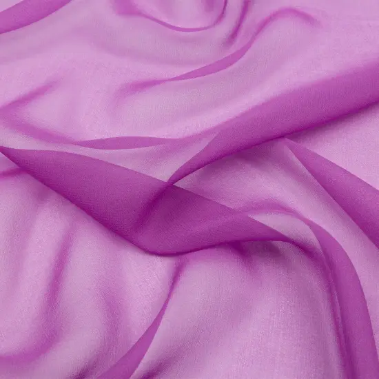 1 Yard Bright Purple Silk Chiffon Premium Solid Sheer Lightweight Fabric 44 Inch Width {1}