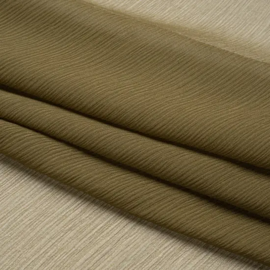 1 Yard Olive Green Crinkled Silk Chiffon Sheer Fabric Perfect for Bridal Designer Dresses, 43 Inches Wide {4}