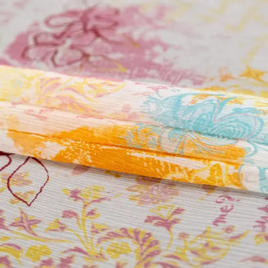 1 Yard Multicolor Colorful Floral Silk Chiffon 52" Wide Lightweight Sheer Fabric {3}