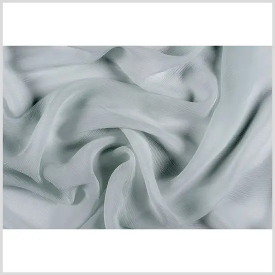 1 Yard Morning Mist Crinkled Silk Chiffon Fabric for Elegant Apparel, 43 Inches Wide {3}