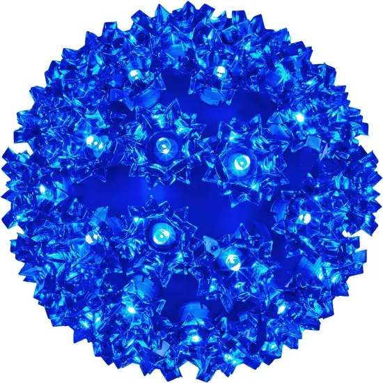 Perfect Holiday Clear Starlight Sphere 50 LED Christmas Lights Blue {3}
