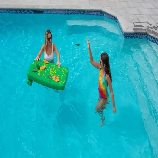 Swim Central Inflatable Turtle Toss Cornhole Swimming Pool Game - 36" Green {5}