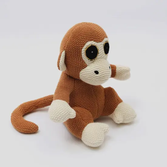 100% Handmade Cotton knitted Soft Monkey Plush Toy/Soft Toys apricot tan {2}