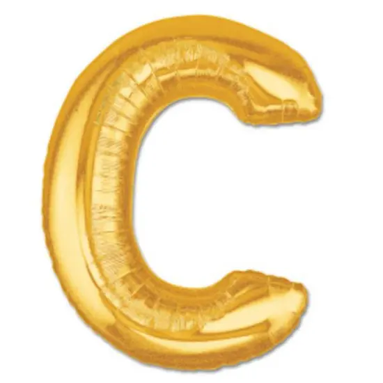 LETTER C FOIL BALLOON Metallic Gold {1}