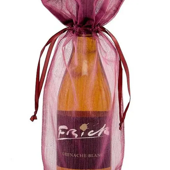 Chic Brushed Organza Wine Bag 6 1/2" x 15" {5}