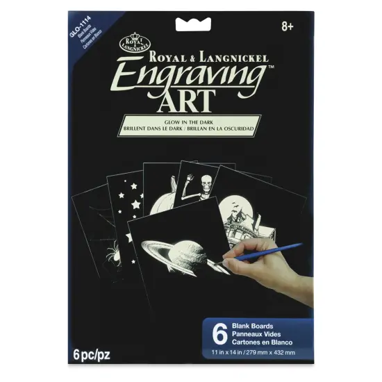 Royal & Langnickel Engraving Art Blank Board - Glow in the Dark, 11" x 14", Pkg of 6 {1}