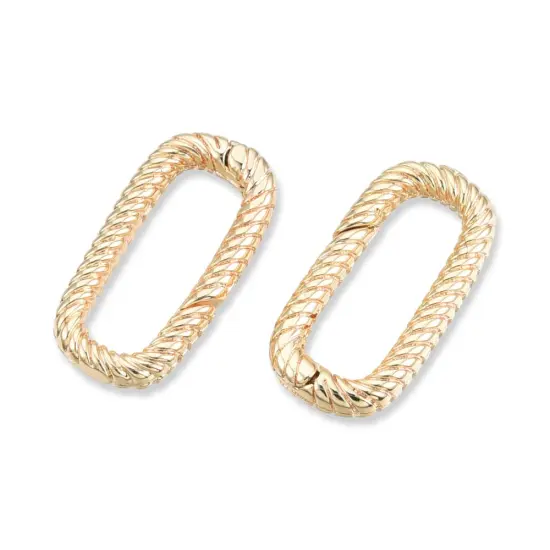 18x9x2.5mm Plated Brass Twisted Oval Spring Gate Clasp - Choose Your Color Gold (2948) {1}