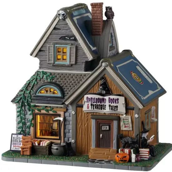 Spellbound Books & Terrible Tales - Lemax Spooky Town {1}