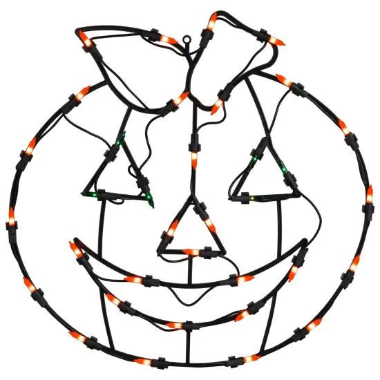 Northlight Lighted Jack-O-Lantern Halloween Window Decoration - 14" Orange {3}