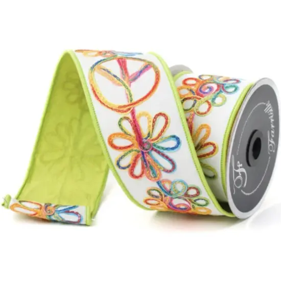 2.5" Whimsy Hippie Ribbon: Lime Green (10 Yards) {1}
