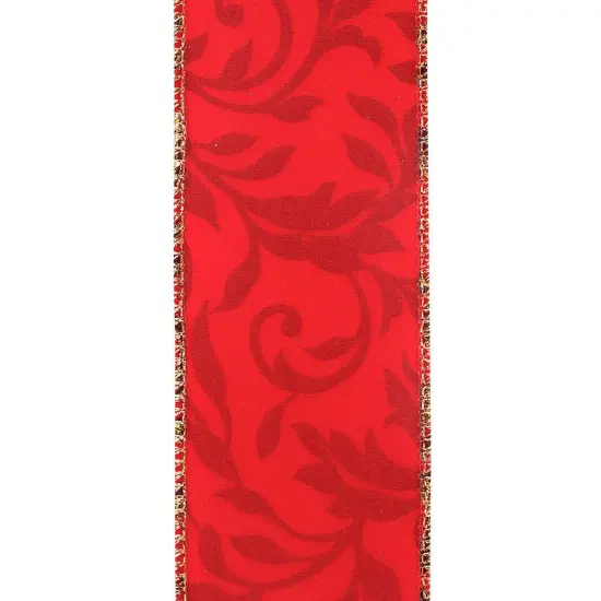 2.5" Exquisite Scroll Holiday Ribbon: Red (10 Yards) {2}