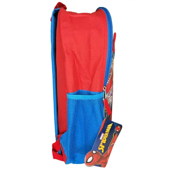 Marvel Spiderman 16" Blue and Red School Backpack with Front and Side Pockets {4}