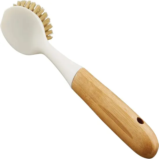 HIC Kitchen Dish Scrubbing Brush, Bamboo with Non-Scratch Bristles {3}
