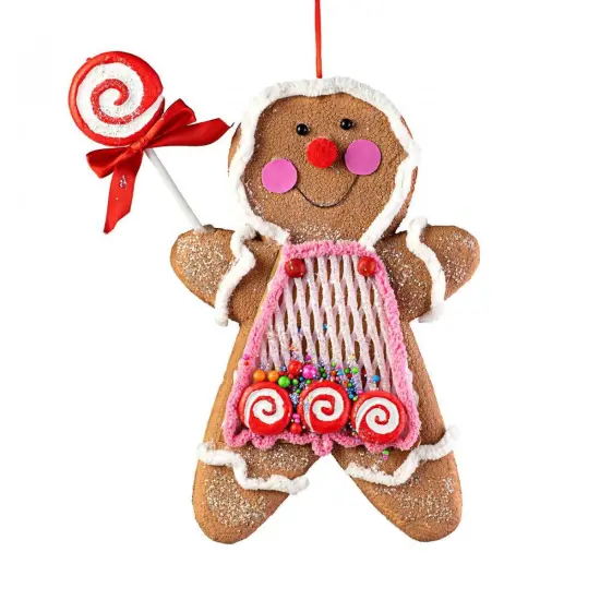 13" Pink Gingerbread Ornament {1}
