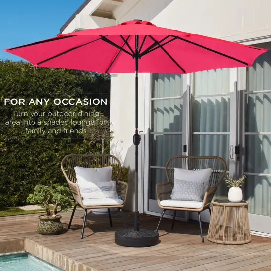 Best Choice Products 10ft Outdoor Steel Market Patio Umbrella w/ Crank, Tilt Push Button, 6 Ribs Hot Pink {3}