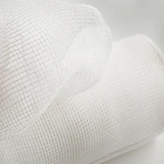 10" Poly Deco Mesh Ribbon: White {2}