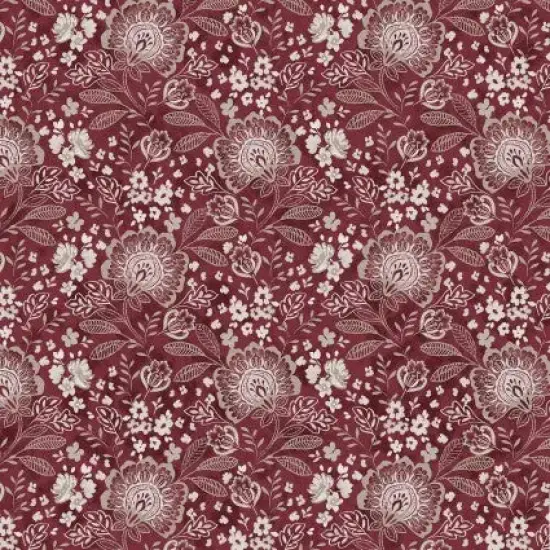 Red Jacobean Allover Elizabeth Wideback Fabric Per Yard {1}