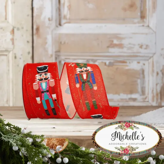 2.5" Nutcracker Scroll Ribbon: Red (10 Yards) {2}