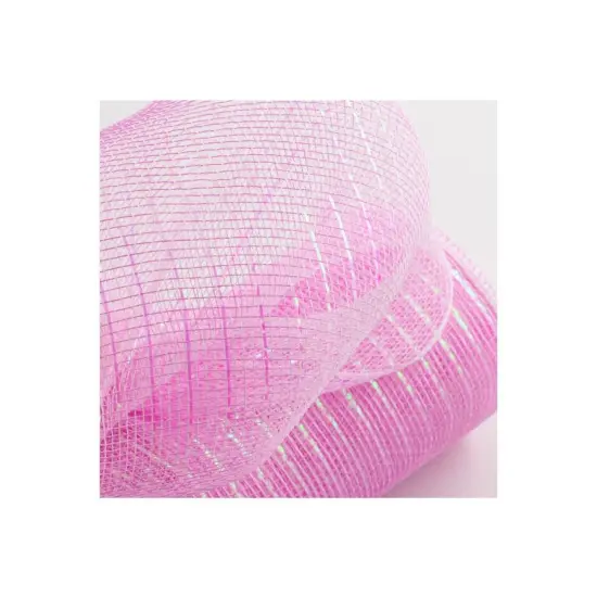 10.5" Poly Mesh Roll Ribbon: Iridescent Pastel Pink Foil {3}