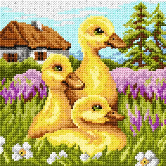 Needlepoint canvas for halfstitch without yarn It's already Spring! 3571H {1}