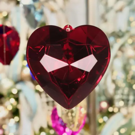 6" Acrylic Heart Jewel Ornament: Ruby {3}