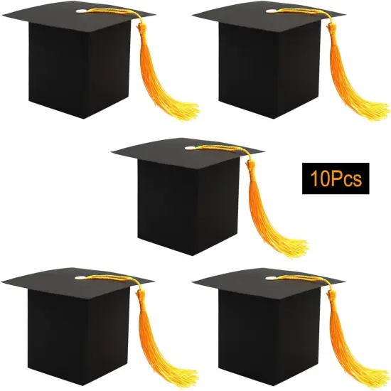 10Pcs Graduation Gift Box for Party - Grad Cap Candy Boxes for Chocolate - Party Favor Decorations {1}