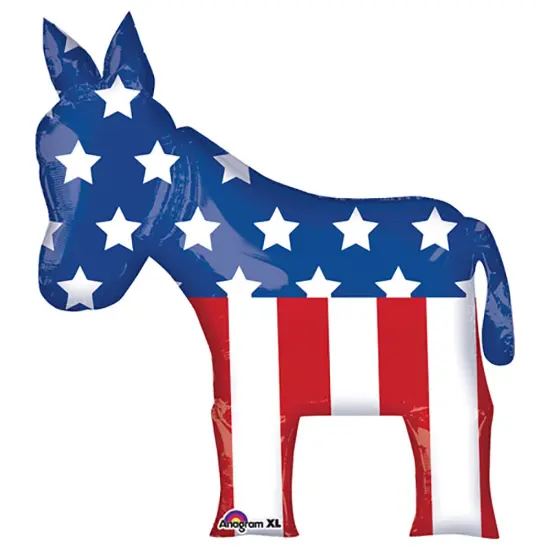 Anagram 32 Inch Election Donkey Foil Balloon Helium or Air Fill Patriotic Party Decoration {1}