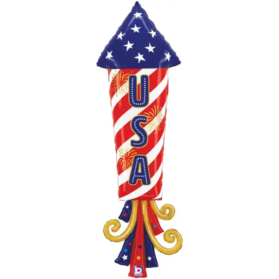 Betallic 47 Inch USA Patriotic Firework Foil Balloon Large Party Decoration Patriotic Theme {1}