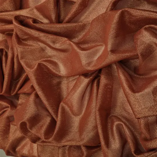 1 Yard Mesh Fabric with Foil Accent 58/60 Inch Wide Lightweight Stretch Polyester Blend BROWN {7}