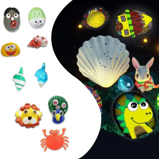 Kids Seashell Painting Kit Glow in Dark {3}