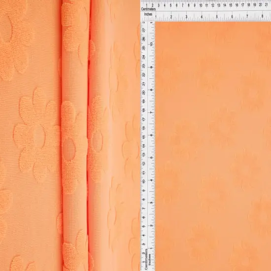 1 Yard Floral Daisy Towel Jacquard Fabric Stretch Polyester Spandex 58/60 Inches Wide PINK NEW {7}