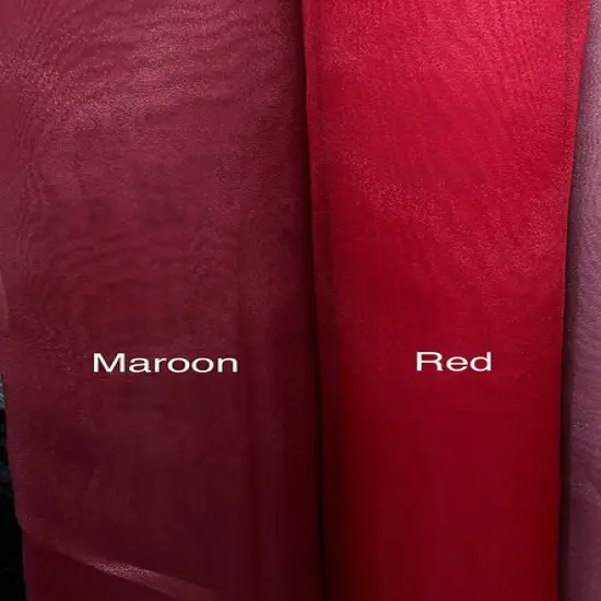 1 Yard Maroon Crystal Organza Sheer Shiny Fabric 100% Polyester Wide Lightweight Material {3}