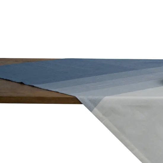 Sullivan Accent Blue & White Stripe Ombre Cotton Table Topper 54" x 54" {4}