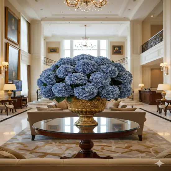 12PC 18" Blue Hydrangea Stem - Set of 12, 7" Diameter Blooms, Lifelike Floral Accents, Perfect for Arrangements, Events & D&eacute;cor - Ideal for All Seasons, Floral Home by Artificial Flowers {2}