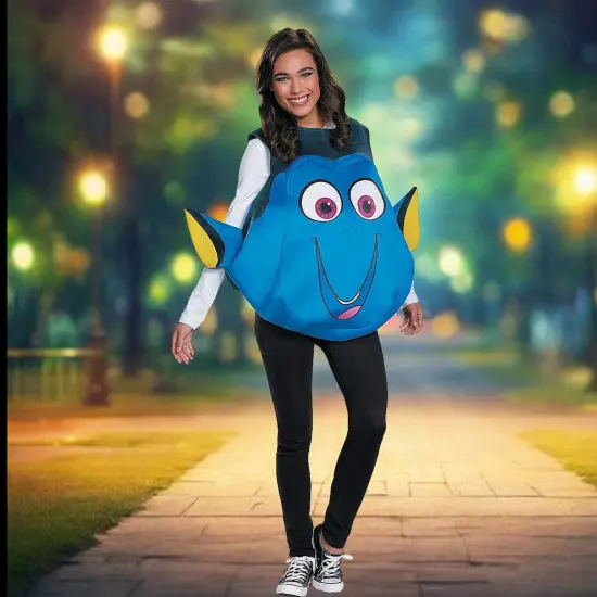 Women&rsquo;s Dory Fish Costume With Built Out Tunic And Bright Blue Fins {1}