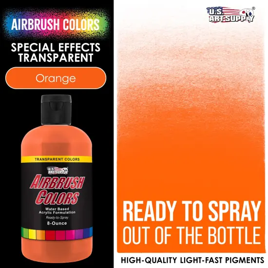 Orange, Transparent Acrylic Airbrush Paint, 8 oz. {2}