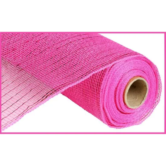 10" Poly Mesh Ribbon: Metallic Hot Pink {1}