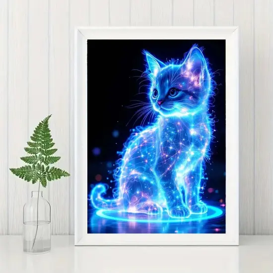 Cat Diamond Painting Kits for Adults DIY Round Gem Art Animal Cute Cat Diamond Art Kits for Adults,5D Full Drill Diamond Dots Crafts Paintings Canvas for Beginners Home Decor 12x16Inch {4}