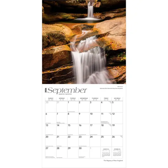 The Majesty of New England | 2026 12 x 24 Inch (Hanging) Monthly Square Wall Calendar | Plastic-Free {4}