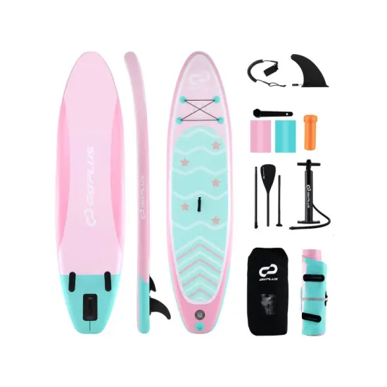 Inflatable Stand up Paddle Board with 3 Fins and Adjustable Paddle {1}